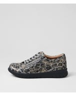 Solar Xf Slate Gold Leopard Leather Sneakers