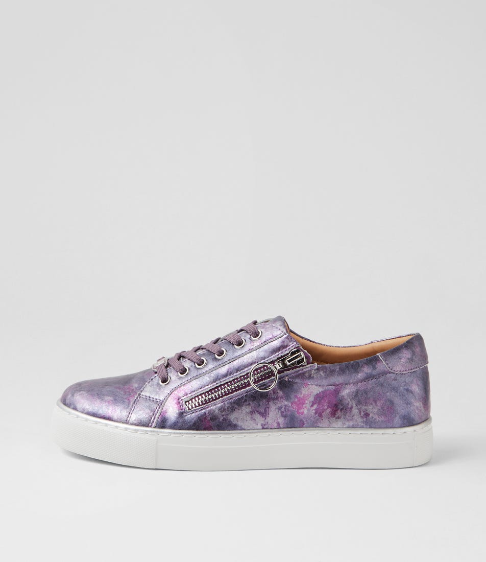 Pamela Xf Purple Leopard Leather Sneakers