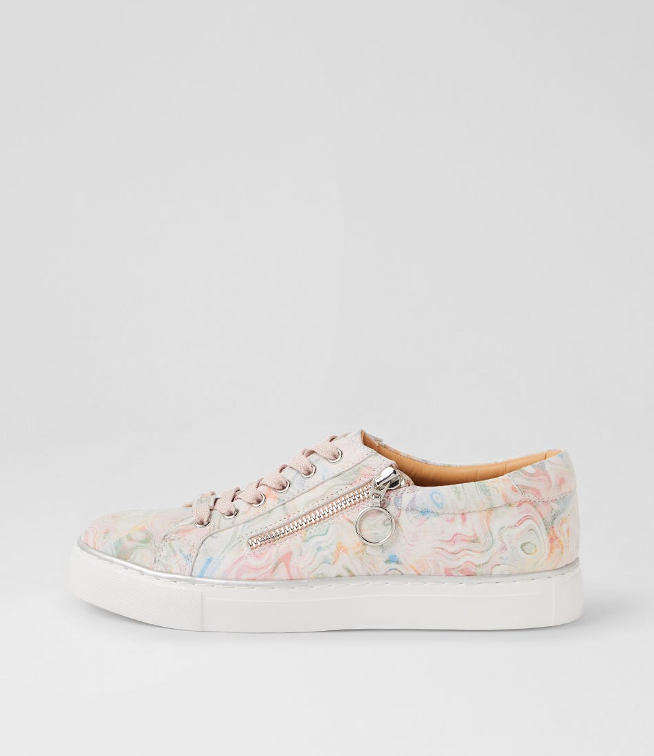 Pamela Xf Nude Floral Leather Sneakers