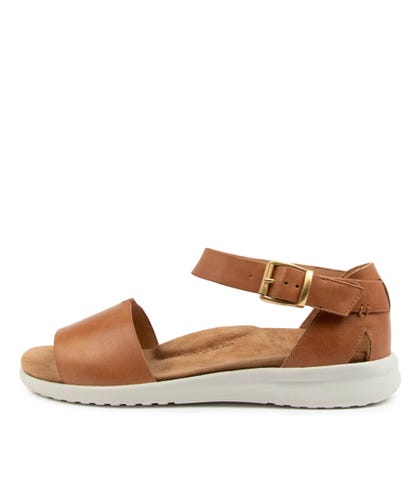 Beverly Xw Tan-white Leather Sandals