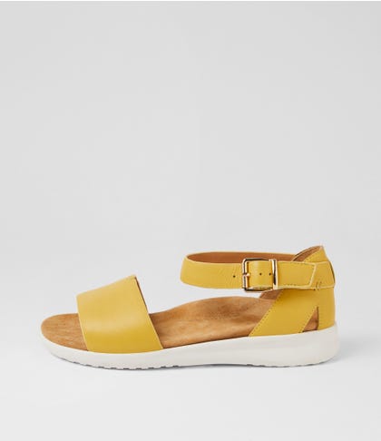 Beverly Xw Yellow White Leather Sandals