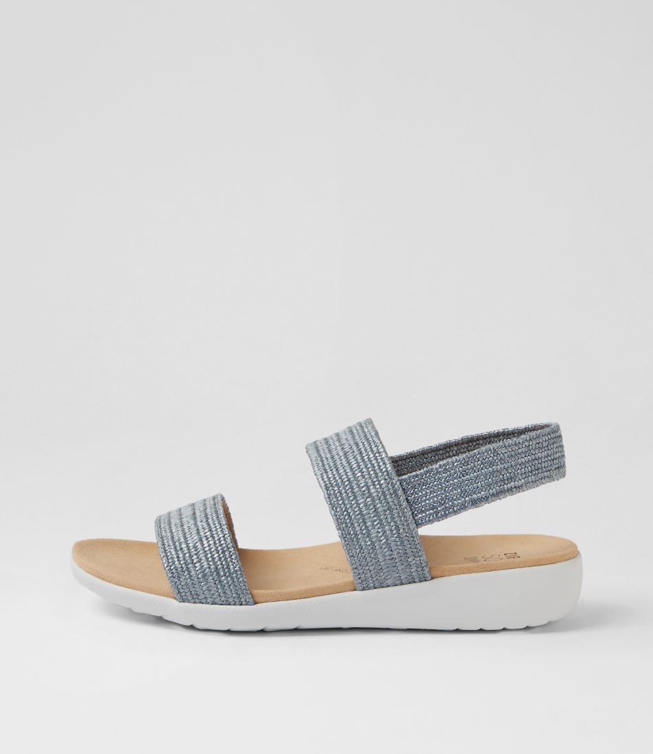 Usaid W Light Denim Weave Elastic Sandals