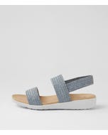 Usaid W Light Denim Weave Elastic Sandals