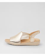 Udhays W Pale Gold Leather Elastic Sandals