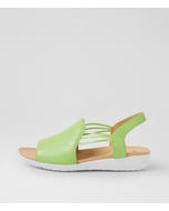 Udhays W Light Lime Leather Elastic Sandals