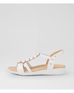 Ulover W White Leather Elastic Sandals