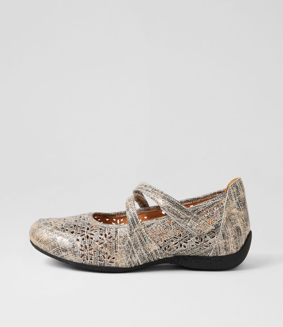 Xoddie W Black Lizard Leather Flat Shoes