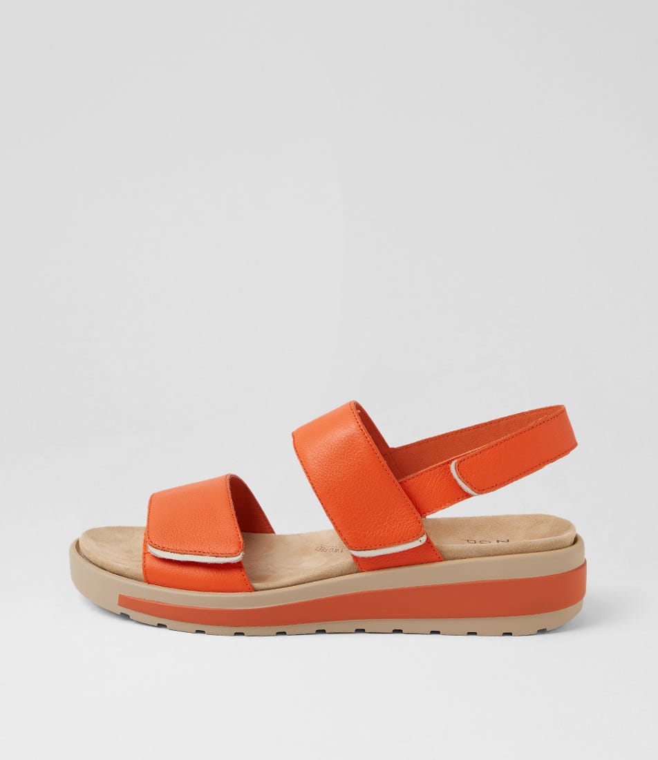 Garlin W Orange Leather Sandals
