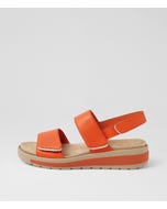 Garlin W Orange Leather Sandals