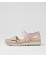 Gedd W Nude Rose Gold Wash Leather Sandals