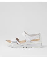 Gedd W White Silver Leather Sandals
