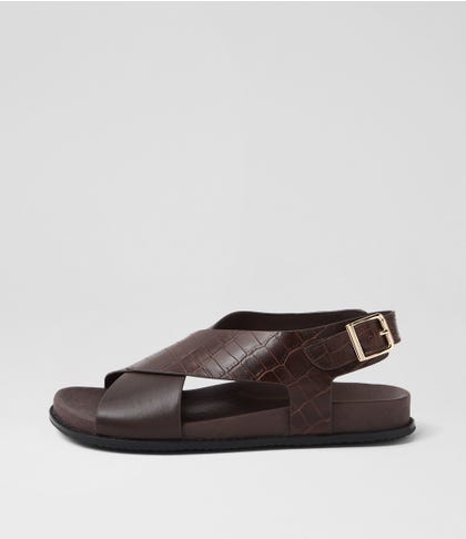 Hanako W Choc Croc Leather Sandals