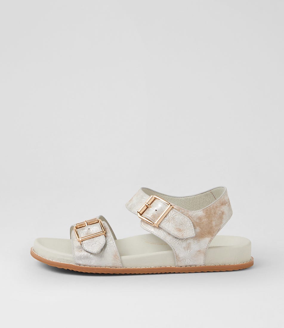 Hastice W Ivory Fireworks Leather Sandals