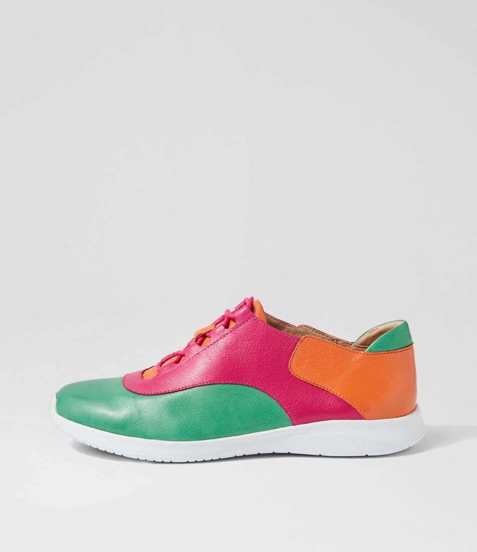 Fulvin Xf Emerald Fuchsia Multi Leather Sneakers by Ziera