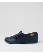 Lussia W Navy Leather Flat Shoes
