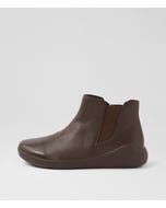 Yumba Xw Choc Leather Elastic Chelsea Boots