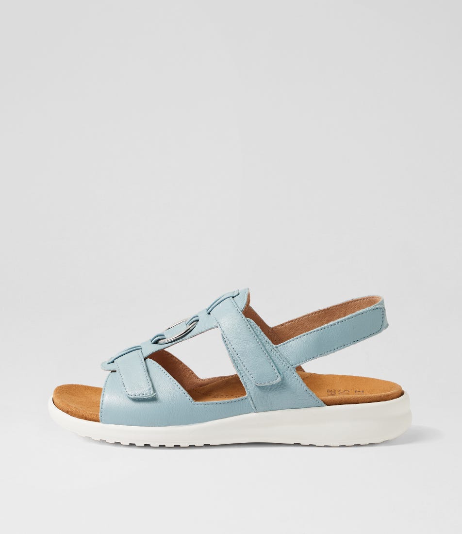 Brisa Xw Denim White Leather Sandals