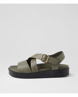 Glynice W Olive Leather Sandals