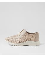 Provence Xw Camel White Print Leather Sneakers