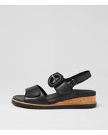 Vatch W Black Leather Sandals