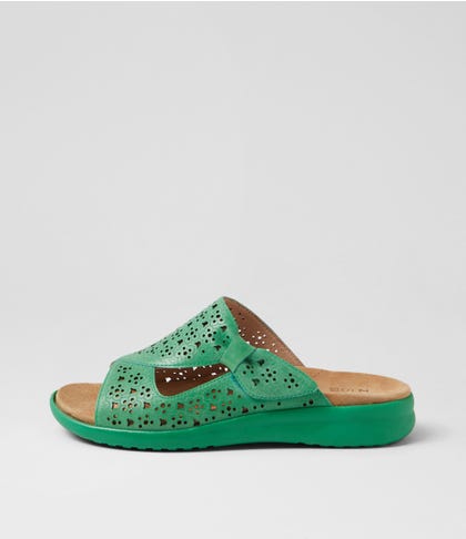 Binty Xw Spearmint Leather Sandals