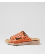 Binty Xw Orange Almond Leather Sandals