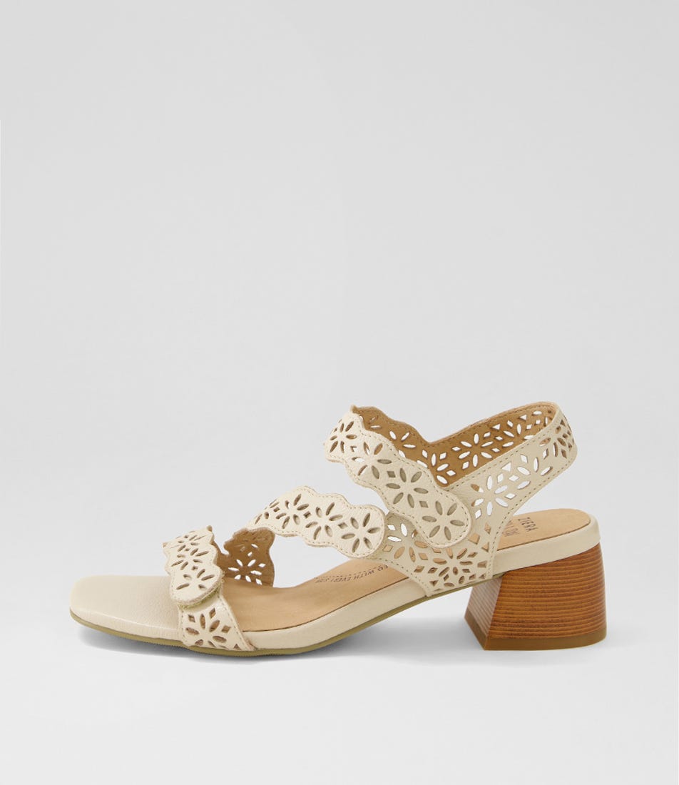 Carrissa W Vanilla Leather Sandals