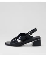 Carlen W Black Patent Leather Sandals