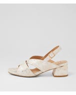 Carlen W Ivory Fireworks Leather Sandals