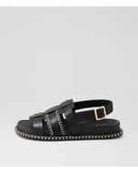 Ihoppe W Black Leather Sandals