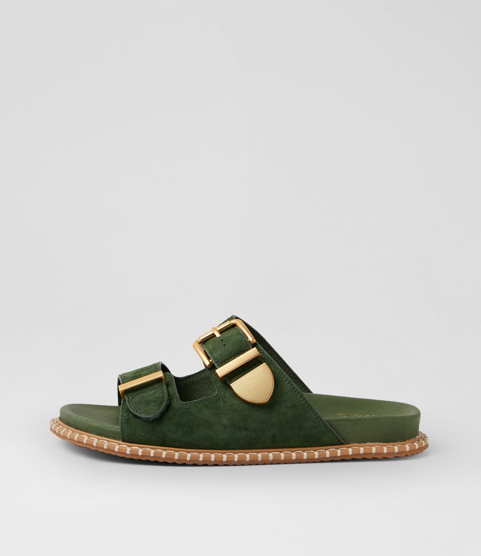 Iyami W Olive Suede Sandals