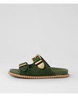 Iyami W Olive Suede Sandals