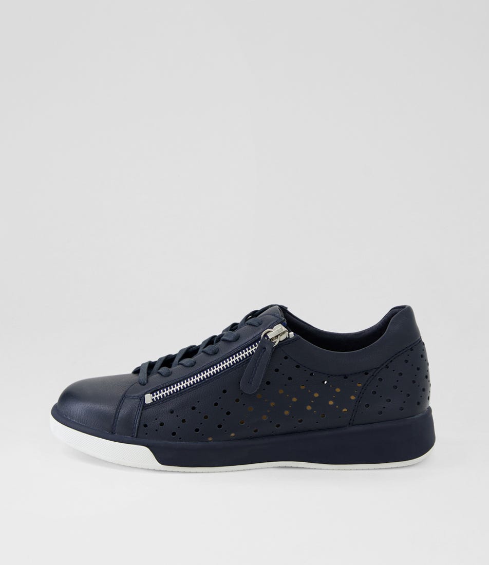 Aurie Xf Navy Leather Sneakers