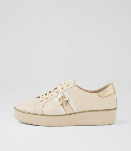 Zobuck W Milk Pale Gold Leather Sneakers