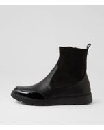 Marle W Black Patent Mix Ankle Boots