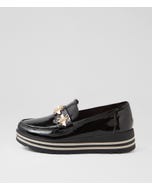 Vetor Xf Black Patent Leather Flat Shoes