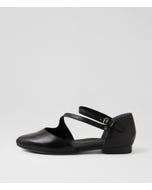 Lonkine W Black Leather Flat Shoes