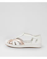 Demna Xf White Pale Rose Gold Leather Flat Shoes