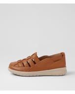 Salma Xw Dark Tan Leather Flat Shoes