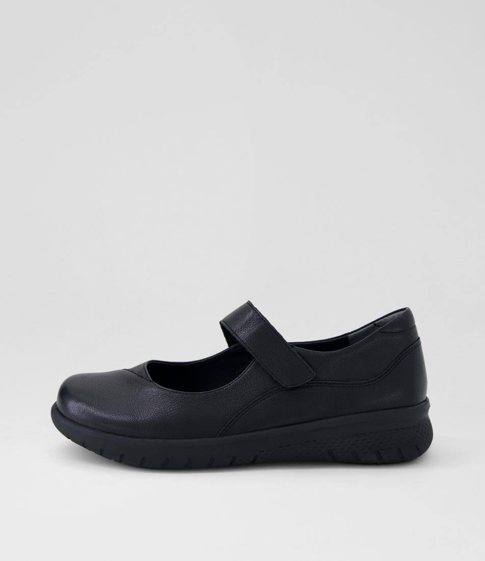Selroy Xw Black Leather Flat Shoes