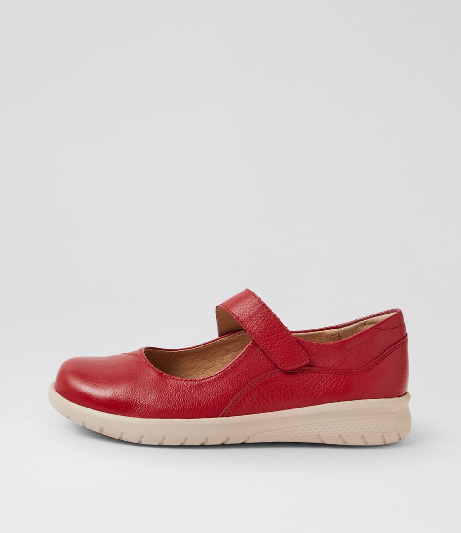 Selroy XW Dark Red Leather Flat Shoes