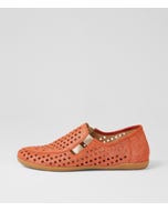 Lyona W Orange Tweed Pale Gold Leather Elastic Loafers