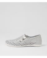 Lyona W Ice Tweed Silver Leather Elastic Loafers