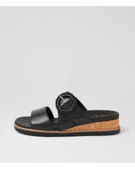 Vatha W Black Leather Sandals