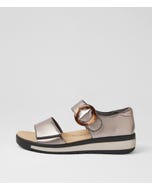 Gerla W Pewter Leather Sandals