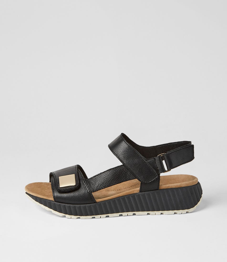 Lomar W Black Leather Sandals