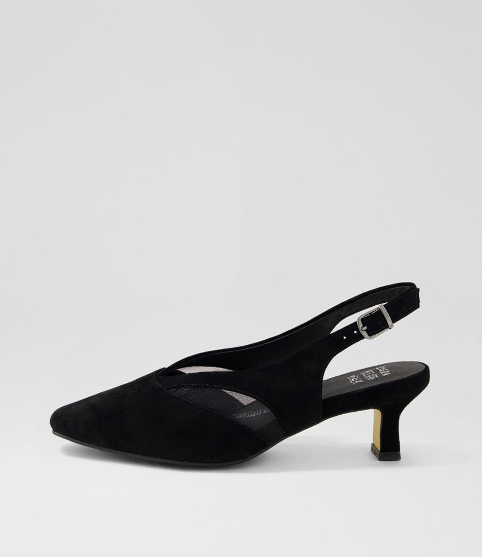 Osgood Xw Black Suede Mesh Heels