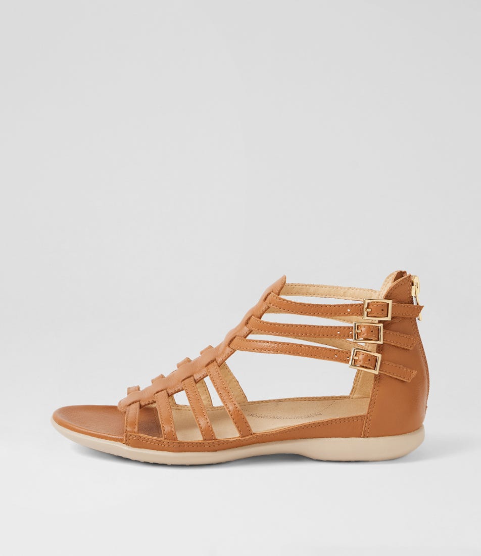 Britta W Dark Tan Leather Sandals