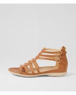 Britta W Dark Tan Leather Sandals