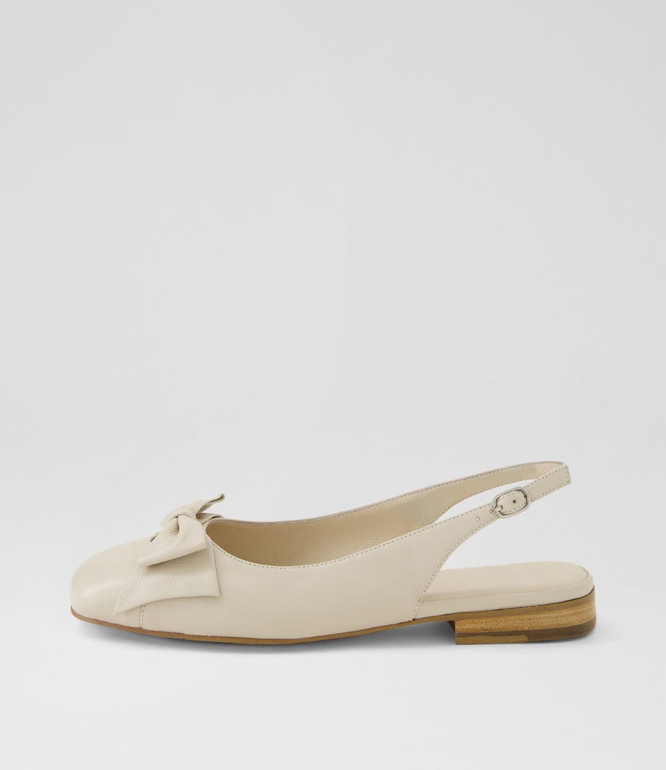 Deloe W Vanilla Leather Slingbacks